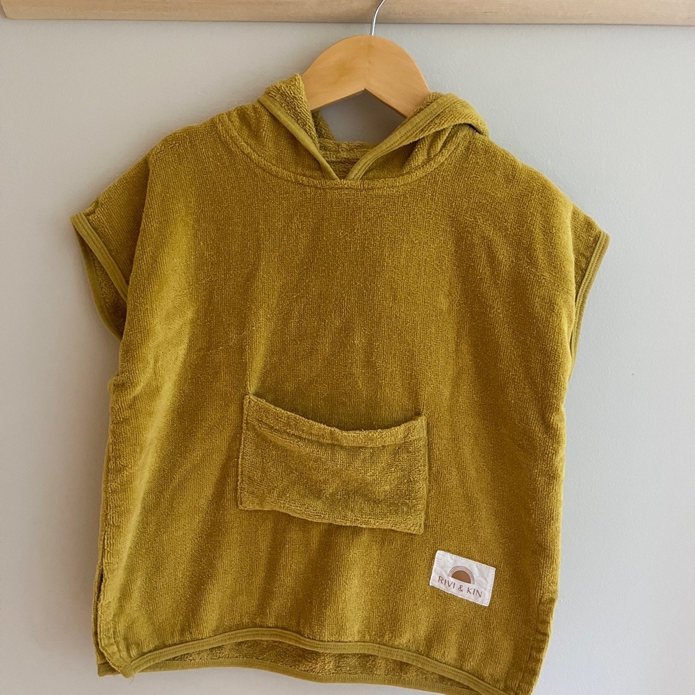 RIVI & KIN | Yellow Hooded Towel Poncho | 2T